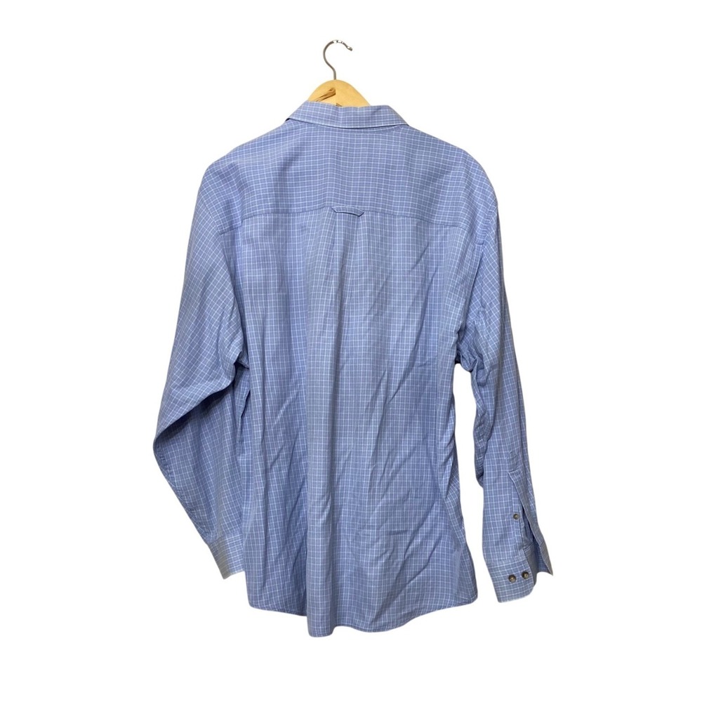 Pendleton Mens XL Blue White Grid Check 100% Cotton Long Sleeve Button Down Shir - Picture 5 of 5